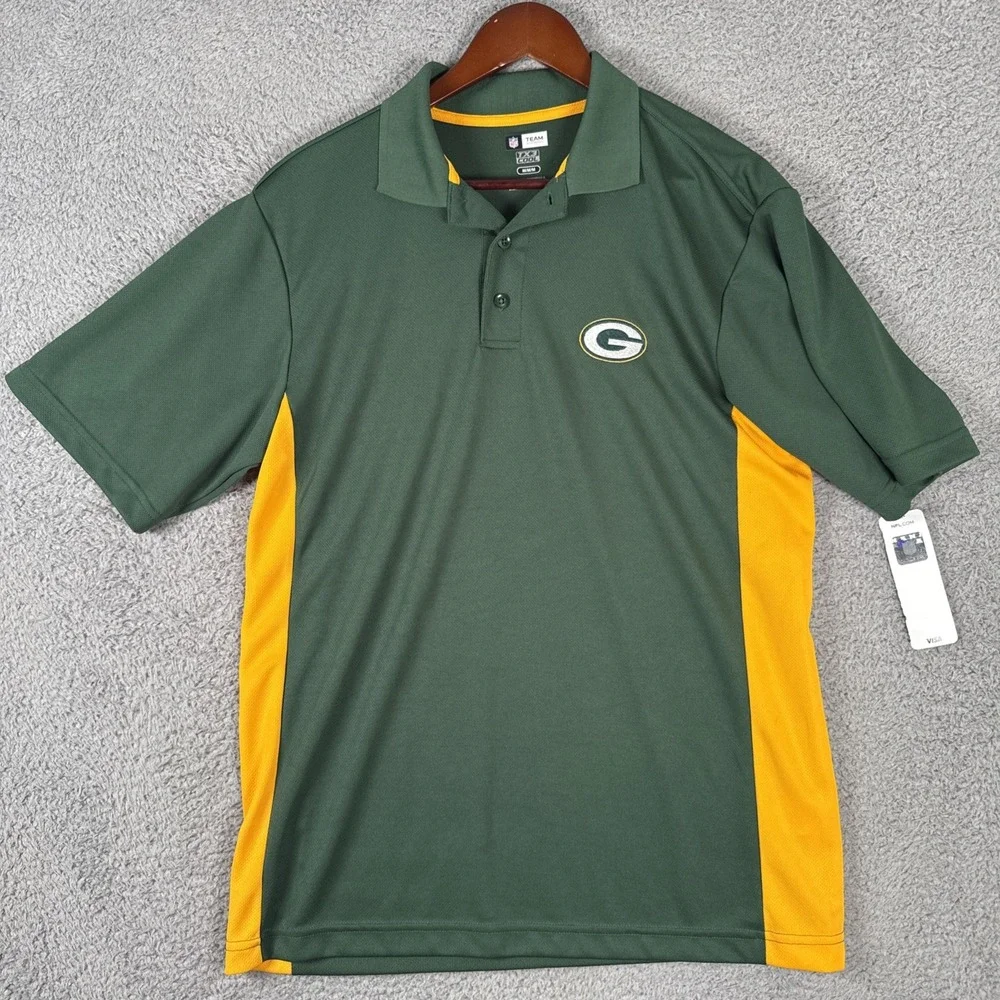 Green Bay Packers Polo Shirt Men's Medium NFL Team Apparel TX3 Cool NEW
